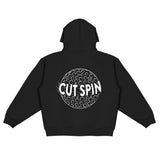 Black Cut Spin Hoodie
